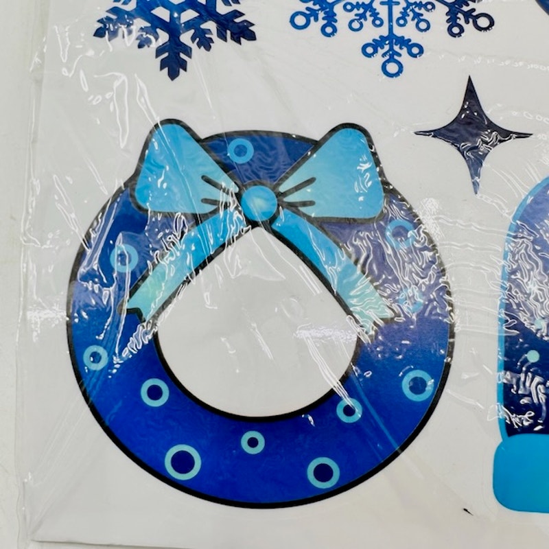 NEW 2-Pc Gnomes Santa Claus & Christmas Decals Mirror Wall Stickers Set
