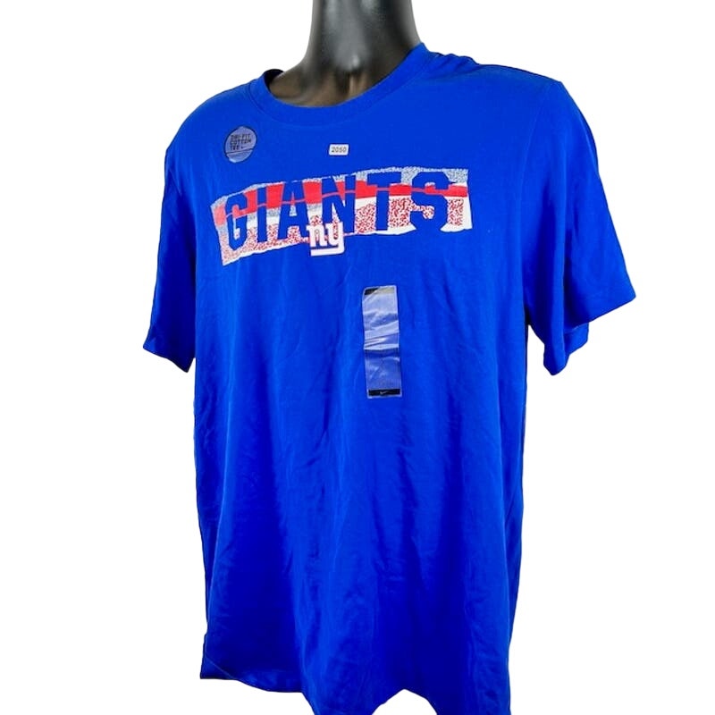 Nike NFL New York Giants Tee Shirt Standard Fit Short Sleeve Blue Mens Size L