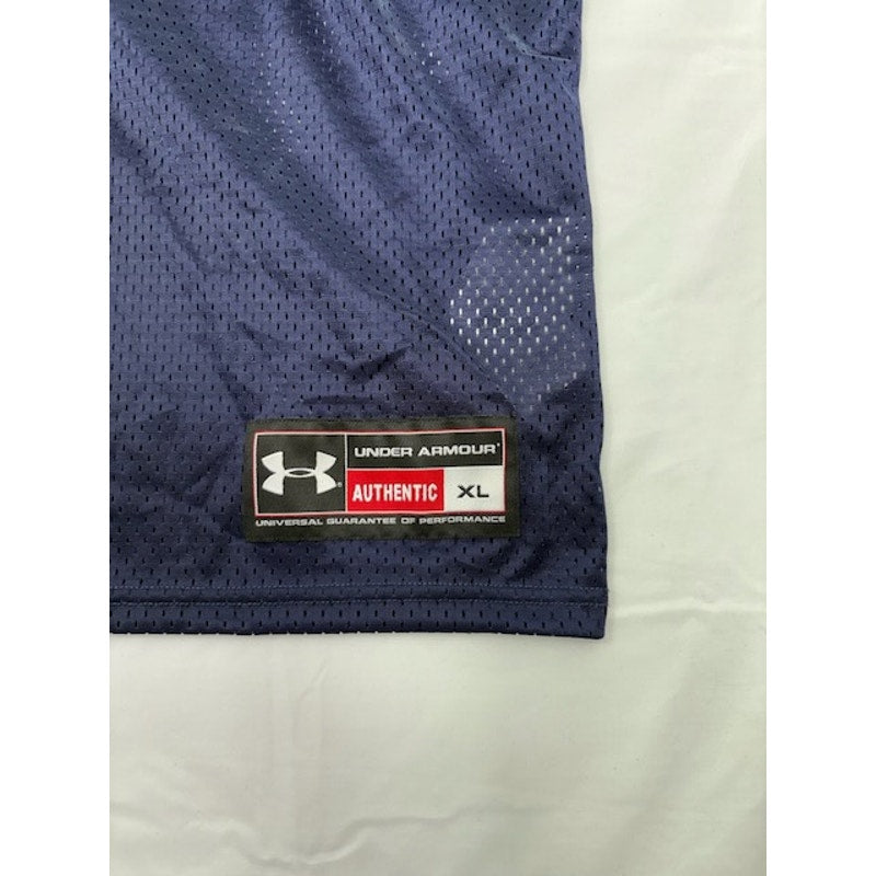 Under Armour Heat Gear Football Jersey Short Sleeve Fitted Navy Mens Size XL