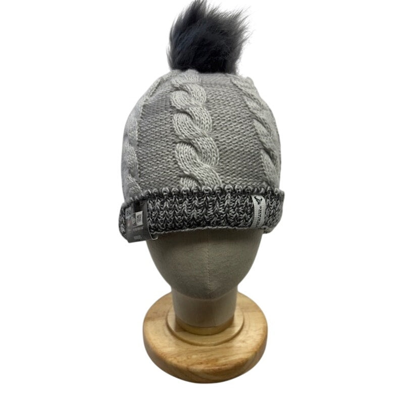 New Era NFL Cable Knit Pom Beanie Hat Cuffed Winter Cap Gray Womens OSFA