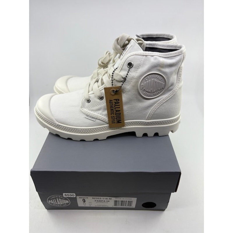 Palladium Pampa Hi Canvas Boots Lace-Up 92352-116-M Star White Womens Size 9