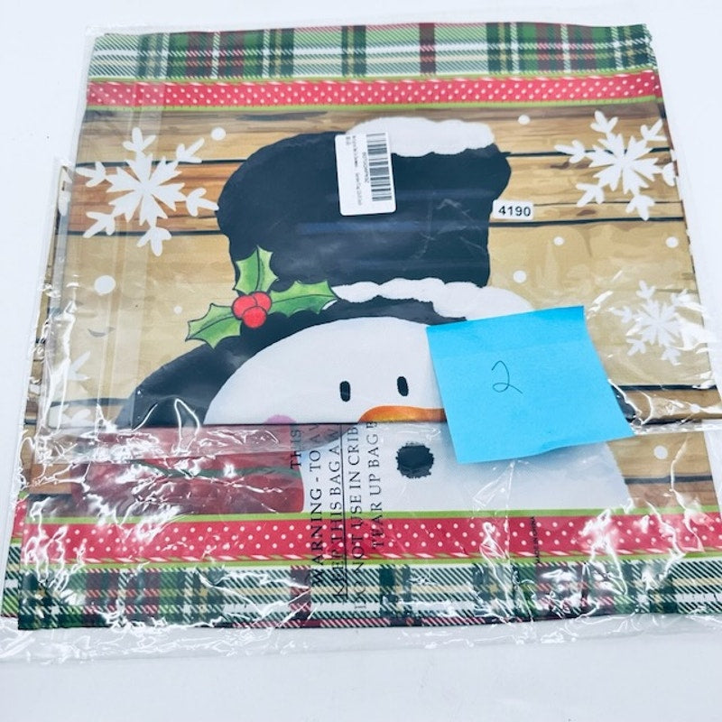 Set Of 2 Morigins Smile Snowman Garden Flag Holiday Christmas Decor 12"X18"