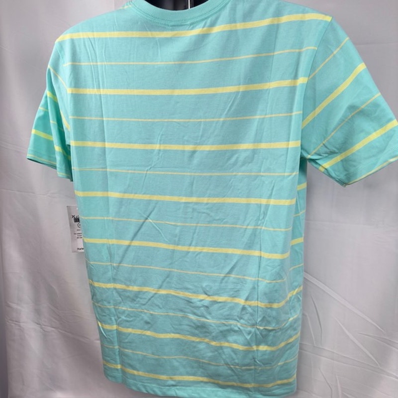 Hurley H2O Dri Harvey Striped Tee Shirt Sweat Wicking Short Sleeve Mens Size S