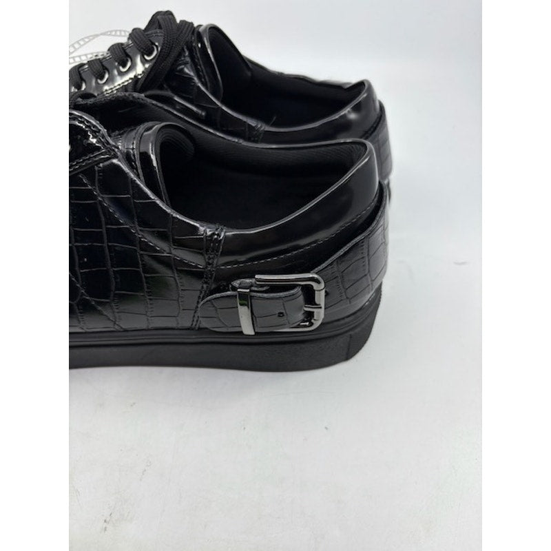 Aldo Himrich Trainer Shoes Sneakers Crocodile Skin Embossed Black Size 13