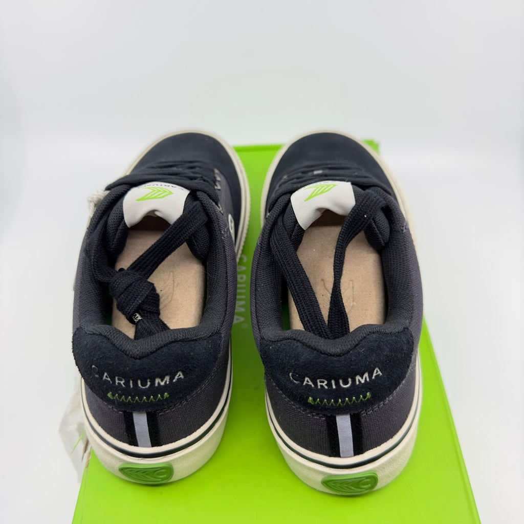Cariuma Unisex NAIOCA PRO Suede Canvas Logo Sneaker Black Grey Ivory Size 4/5.5