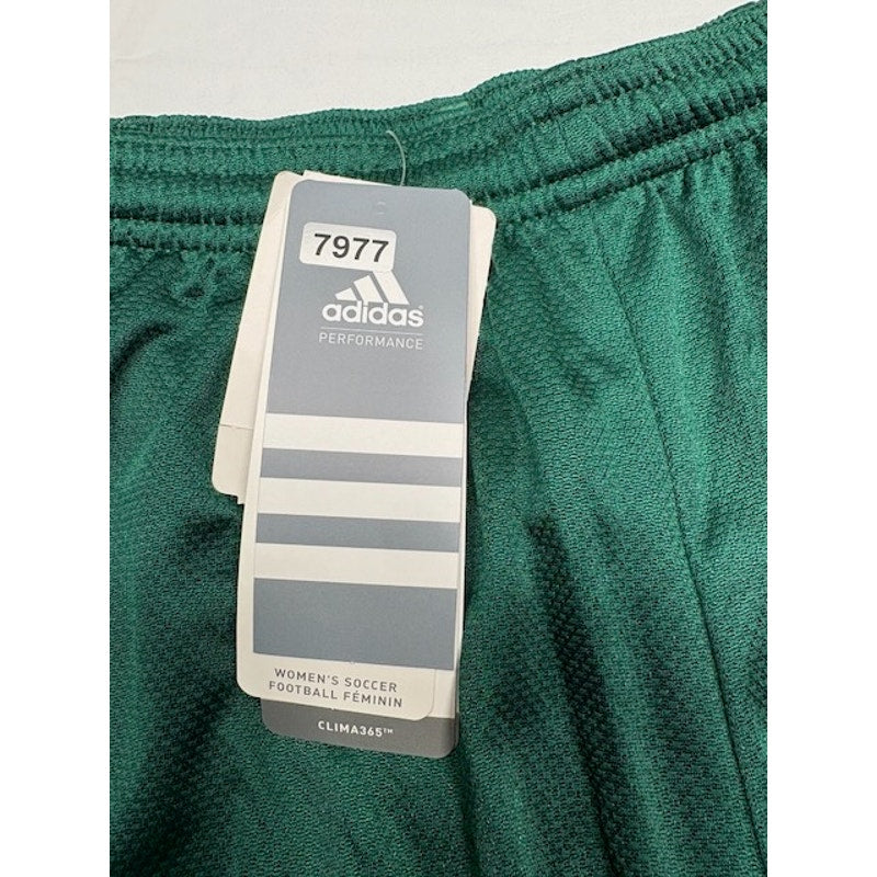 Adidas Football Shorts Clima365 Elastic Waist Forest/White Womens Size L