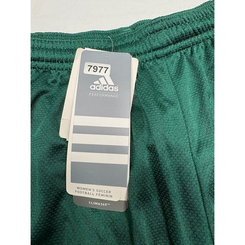 Adidas Football Shorts Clima365 Elastic Waist Forest/White Womens Size L