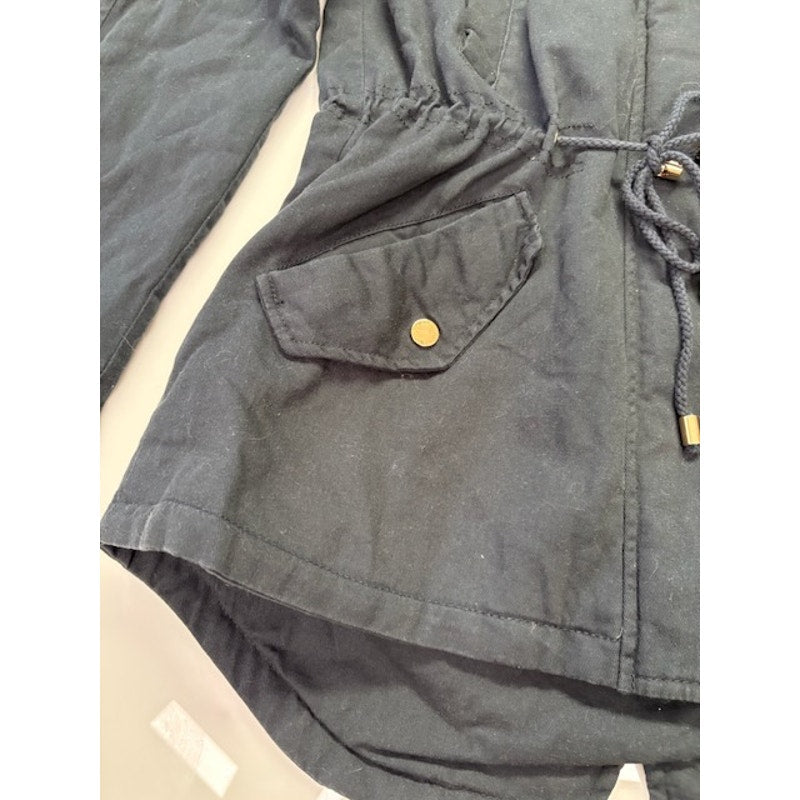 Collection B Lightweight Twill Hooded Anorak Jacket Graphite Womens Size S