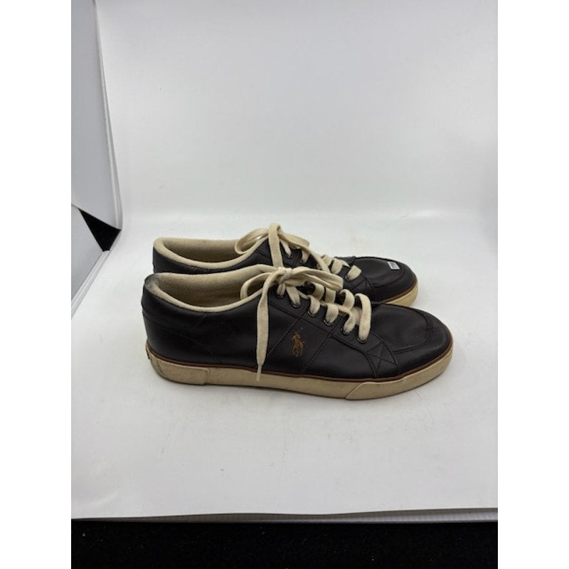 Polo Ralph Lauren Leather Sneakers Lace-Up Low Top Shoes Brown Mens Size 9