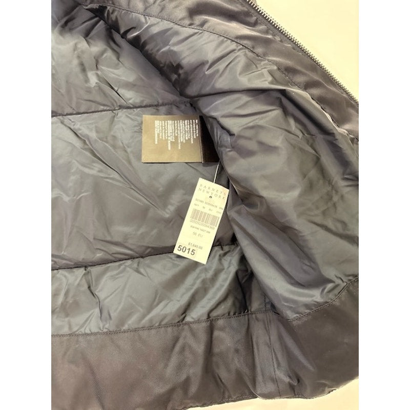 Prada Piumino Down Puffer Vest Zip-Up Gabardine Nylon Blue/Gold Mens Size 56