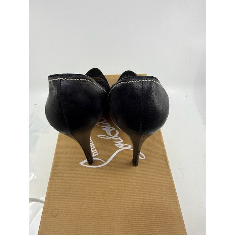 Christian Louboutin Decollete Decollete Nappa Leather Black Womens Size 38