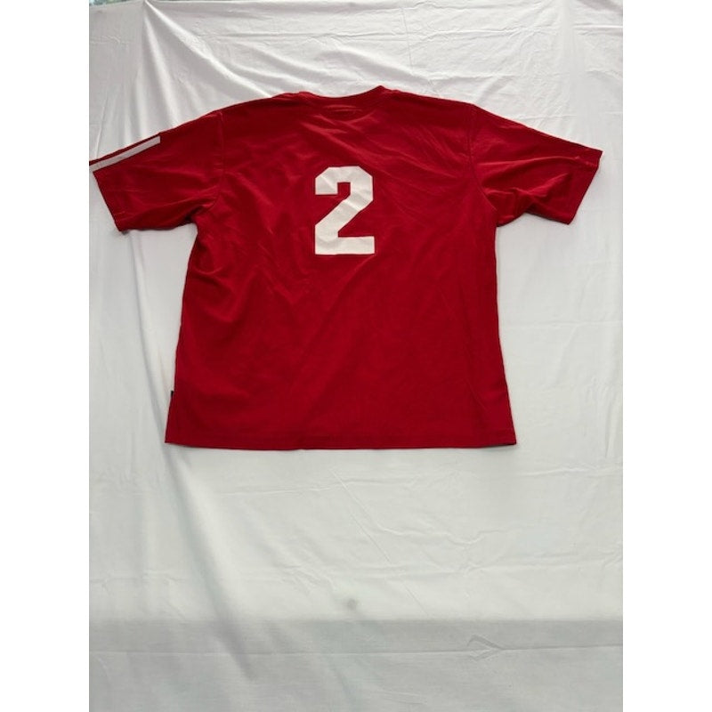 Adidas Kicker #2 Training Soccer Jersey Shirt Short Sleeve Red/White Mens Sz L