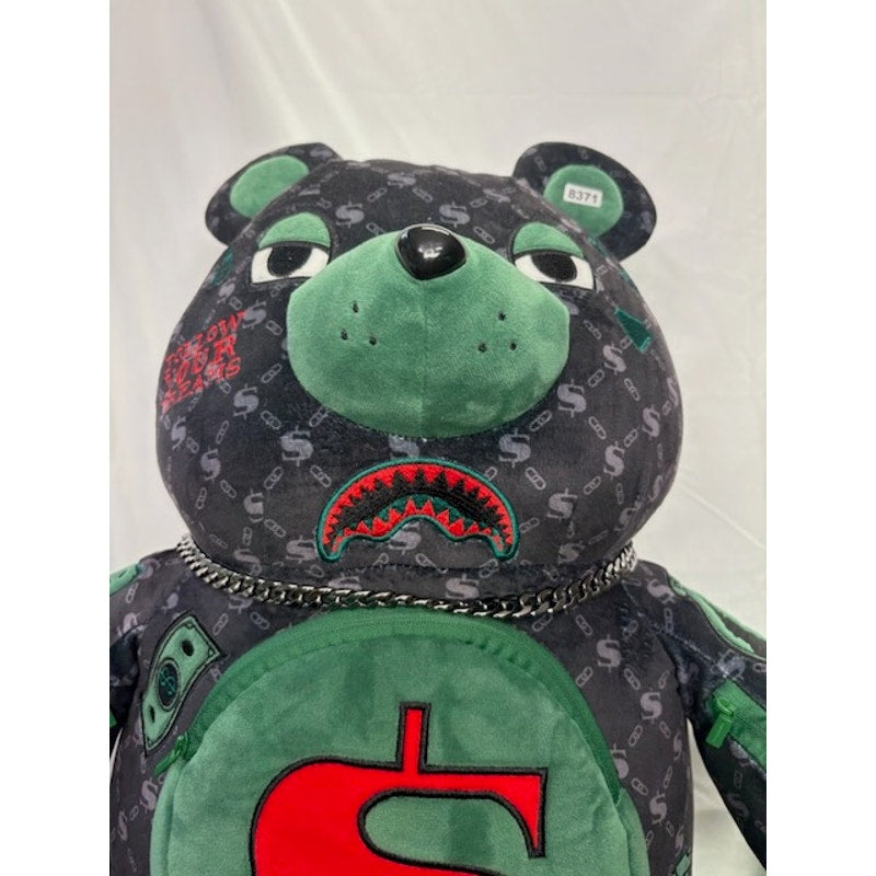 Sprayground Money Bear Backpack Limited Edition Dollar Bear w/ Chain & Cash