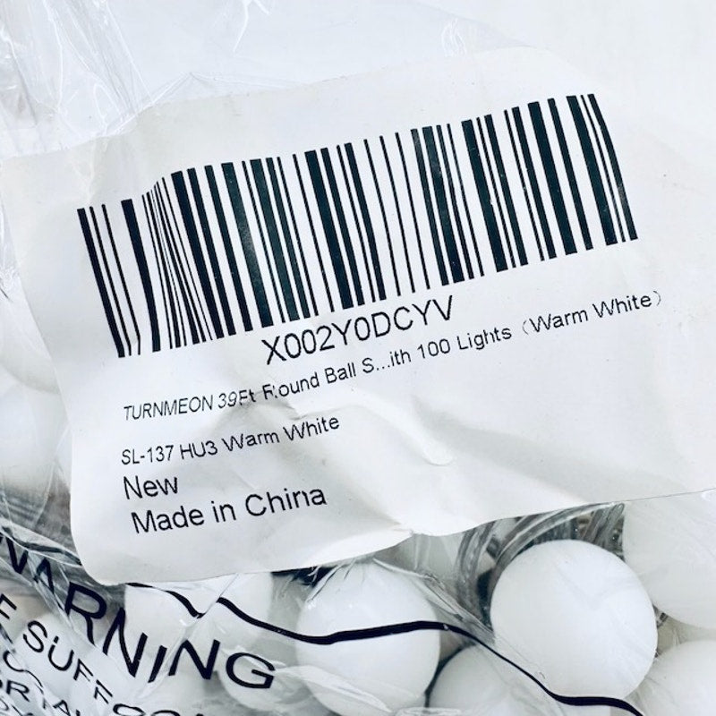 TURNMEON 39ft Round Balls String Lights 100 Lights Holiday Decor Warm White