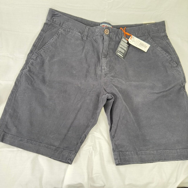 Superdry International Chino Shorts Flat Front Canvas Midnight Navy Mens 38