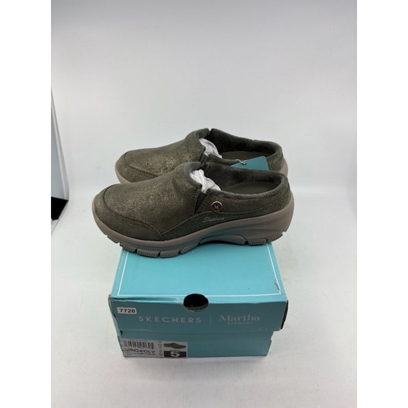 Skechers Martha Stewart Easy Going Comfy Feeling Clog Shoes Olive Womens 5