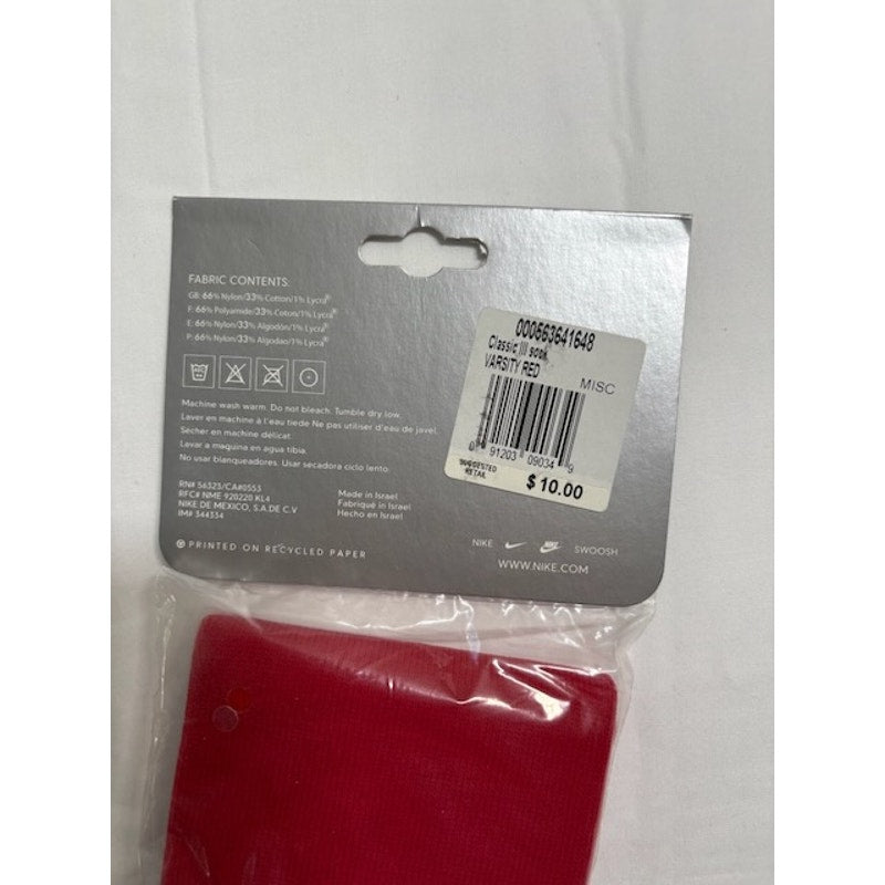 Nike Classic II Soccer Socks Over The Calf Varsity Red Mens Size 6.5-12
