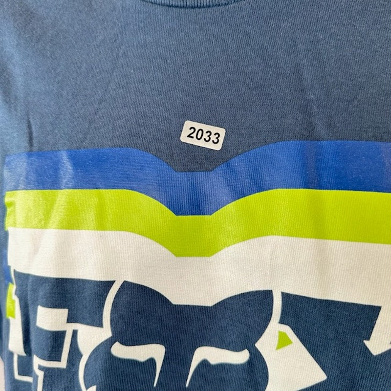 Fox Racing Far Out T-Shirt Short Sleeve Graphic Tee Crewneck Blue Mens Size S
