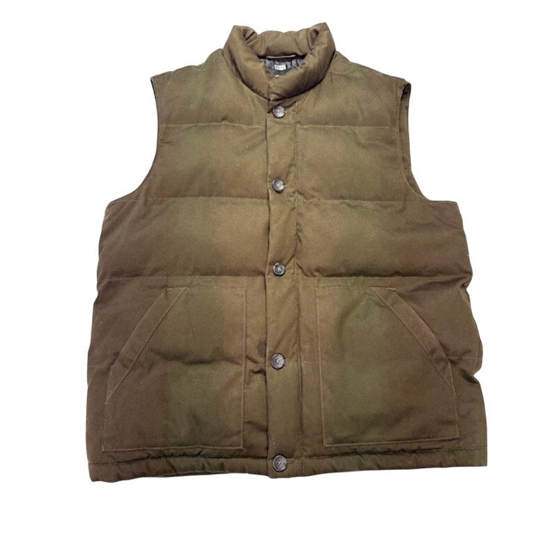 Banana Republic Puffer Vest Full-Zip Button-Up Pocket Front Tan Mens Size L
