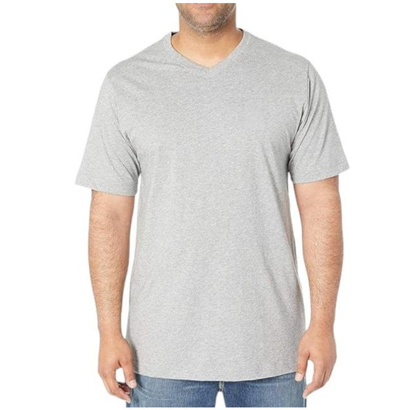 Psycho Bunny Classic V-Neck Short Sleeve T-Shirt Regular Fit Heather Gray Mens M