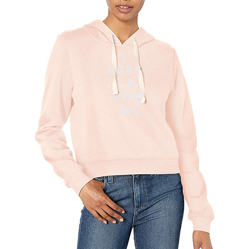 Hurley Destination Perfect Crop Fleece Pullover Cropped Hoodie Pink Womens M