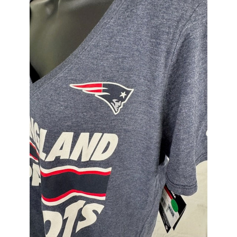 Nike New England Patriots Team Striped T-Shirt Short Sleeves Blue Womens L