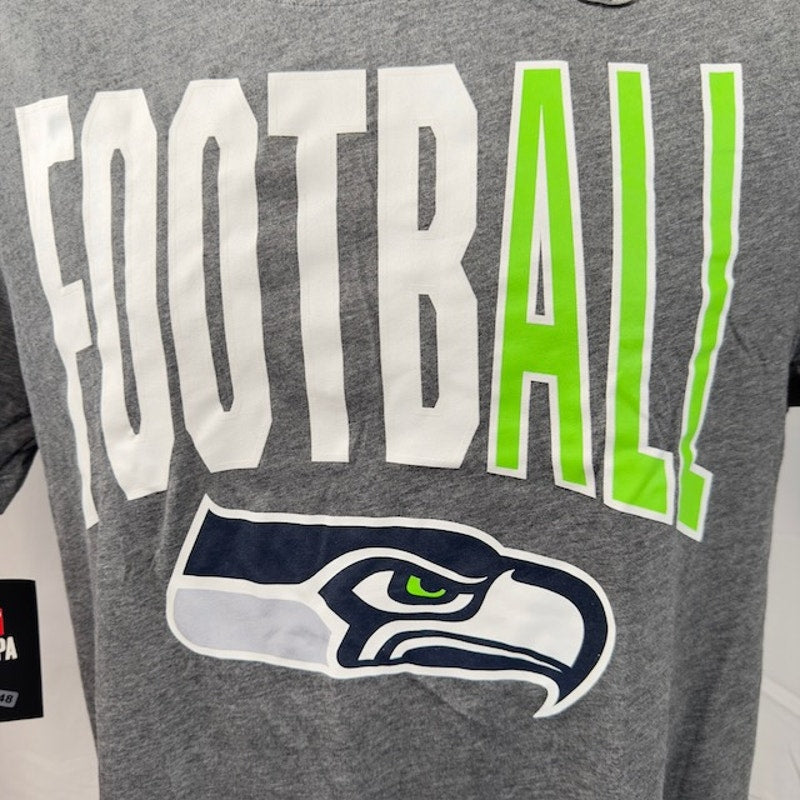 Nike Seattle Seahawks Football T-Shirt Short Sleeve Crew Neck Gray Mens Size S