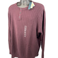 Perry Ellis Long-Sleeve Henley Sweater Round Neck Pullover Mauve Mens  Size 2XLT