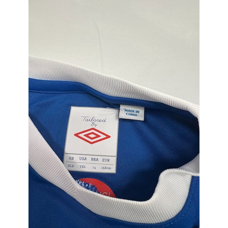 Umbro Athletic Jersey Short Sleeve Shirt Royal Blue/White Womens Size YXL