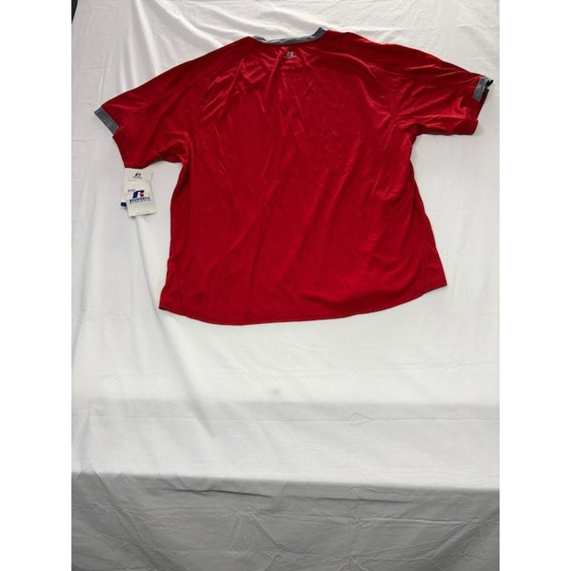 Russell Athletic Dri-Power Tee Short Sleeve Crewneck Red/Gray Mens Size XXL