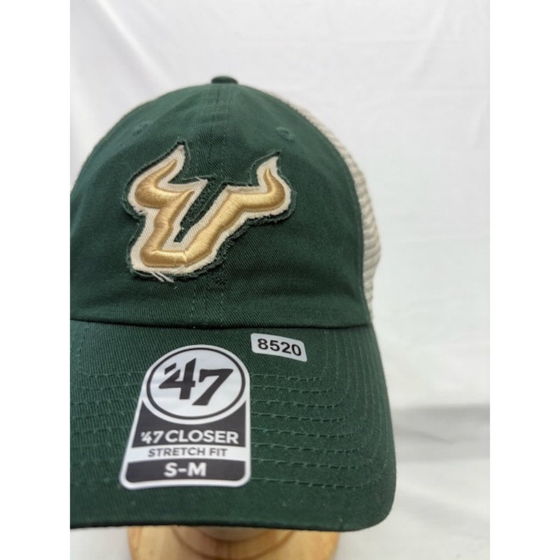 47 Brand South Florida Bulls Closer Stretch Hat NCAA USF Green Unisex S/M