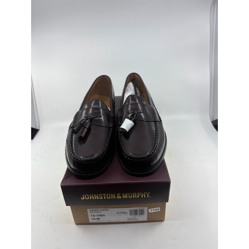 Johnston & Murphy Hayes Tassel Loafer Shoes Leather Burgundy Mens Size 10 M