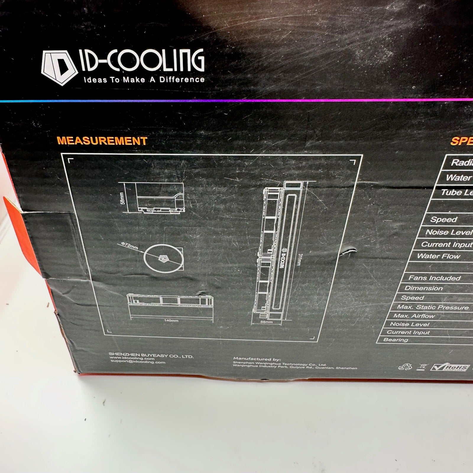 ID-COOLING ZOOMFLOW 280 XT LITE CPU Water Cooler 280mm Radiator Black