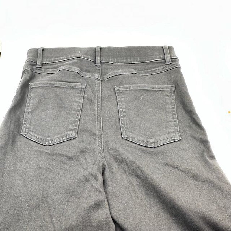 Spanx High Rise Cut Off Shorts Faux Pockets Raw Edge Hem Stretch Black Womens M