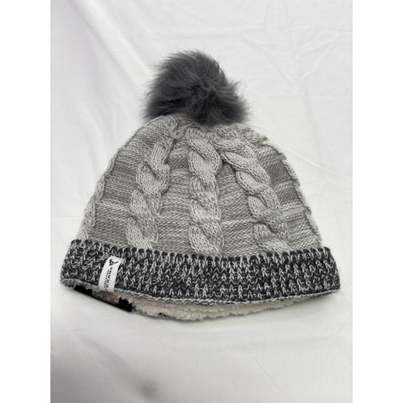 New Era NFL Cable Knit Pom Beanie Sherpa Lined Winter Hat Gray Womens OS