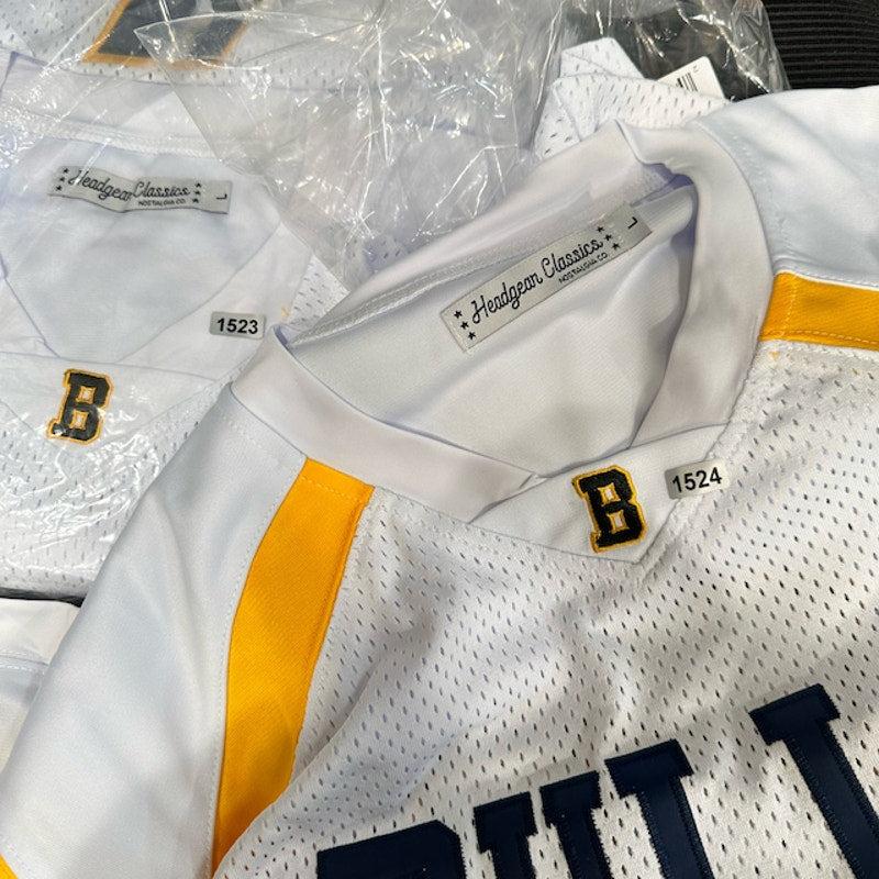 Headgear Classics Dwayne Haskins Bullis #7 Football Jersey White Yellow Size L