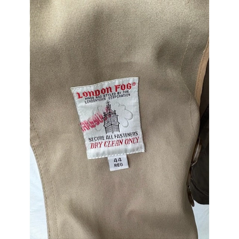 London Fog Vintage Trenchcoat Full-Zp Classic Old Money Luxury Tan Womens Sz 44