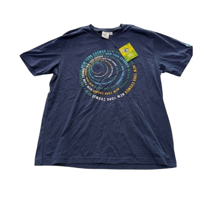 Umbro New York Cosmos Print T-Shirt Short Sleeve Navy Blue Mens Size XXL