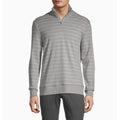 Calvin Klein Quarter-Zip Sweatshirt Liquid Touch Regular Fit Stripe Gray Mens M