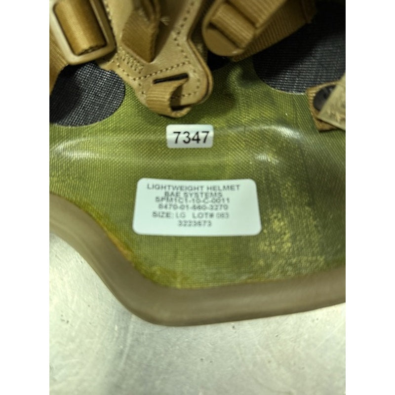 BAE Systems Military Lightweight Ballistic Helmet SPM1C1-10-C-0011 Green Size L