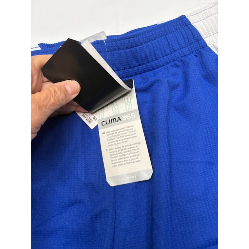 Adidas Football Soccer Shorts Clima365 Elastic Waist Blue/White Mens Sz 2XL