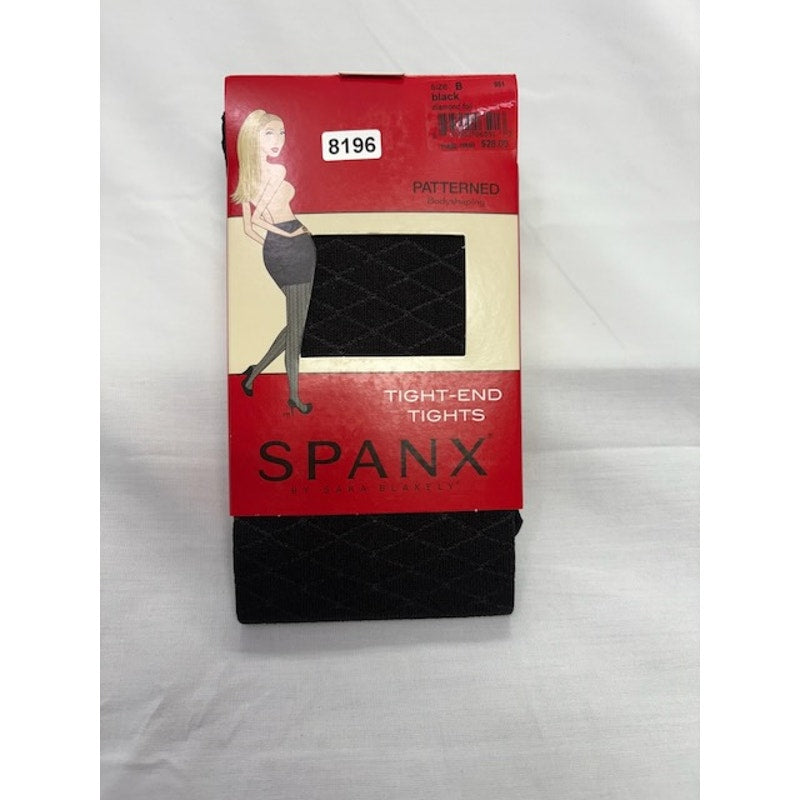 SPANX Star Power Tights Center Stage Diamond Foil Black Womens Size B