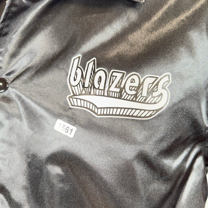 Mitchell & Ness Portland Blazers Doodle Coaches Jacket Snap Satin Black Size L