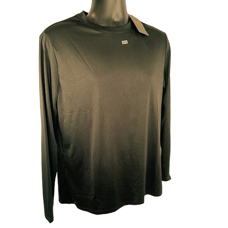 F&N Enterprise Fleece Long Sleeve T-Shirt Round Neck Pullover Black Mens Size S