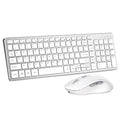Wireless Keyboard & Mouse 2-Piece Set KM202 Rechargeable-Silver White