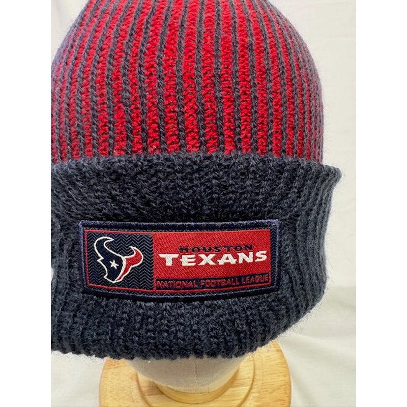 New Era Houston Texans Sport Knit Beanie Cuffed NFL Hat Red Navy Mens OSFM