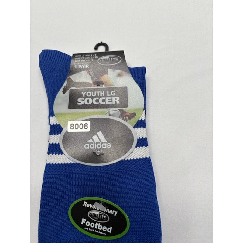 Adidas Copa Edge Soccer Socks Over The Calf Blue/White Youth LG Size 3-9