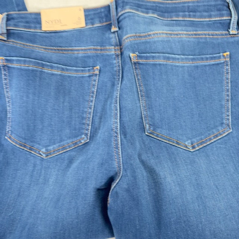 NYDJ Ami Ankle Tape-Trim Skinny Jeans Mid Rise Zip Fly Ladera Blue Womens 6