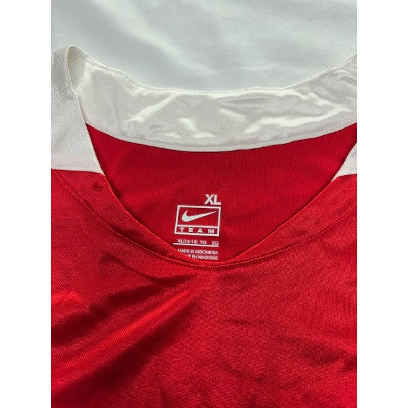 Nike Soccer Jersey Shirt Short Sleeve V-Neck Pullover Red/White Womens Sz XL
