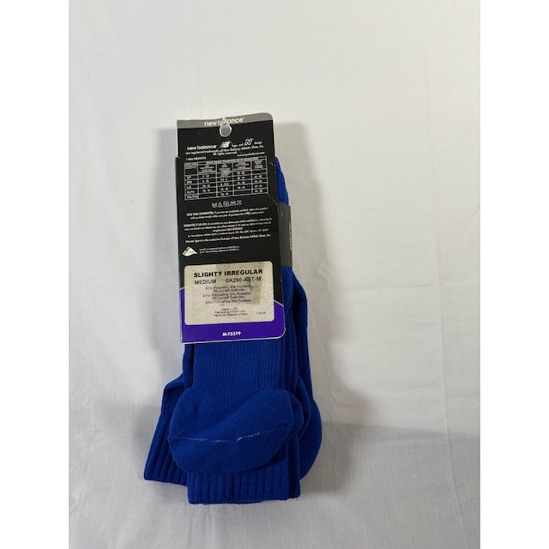 2 Pairs New Balance Performance Socks Over The Calf Blue/White Adult Size M